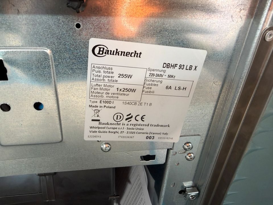 Dunstabzugshaube Bauknecht DBHF 93 LB X Edelstahl / Transparent – Bild 3