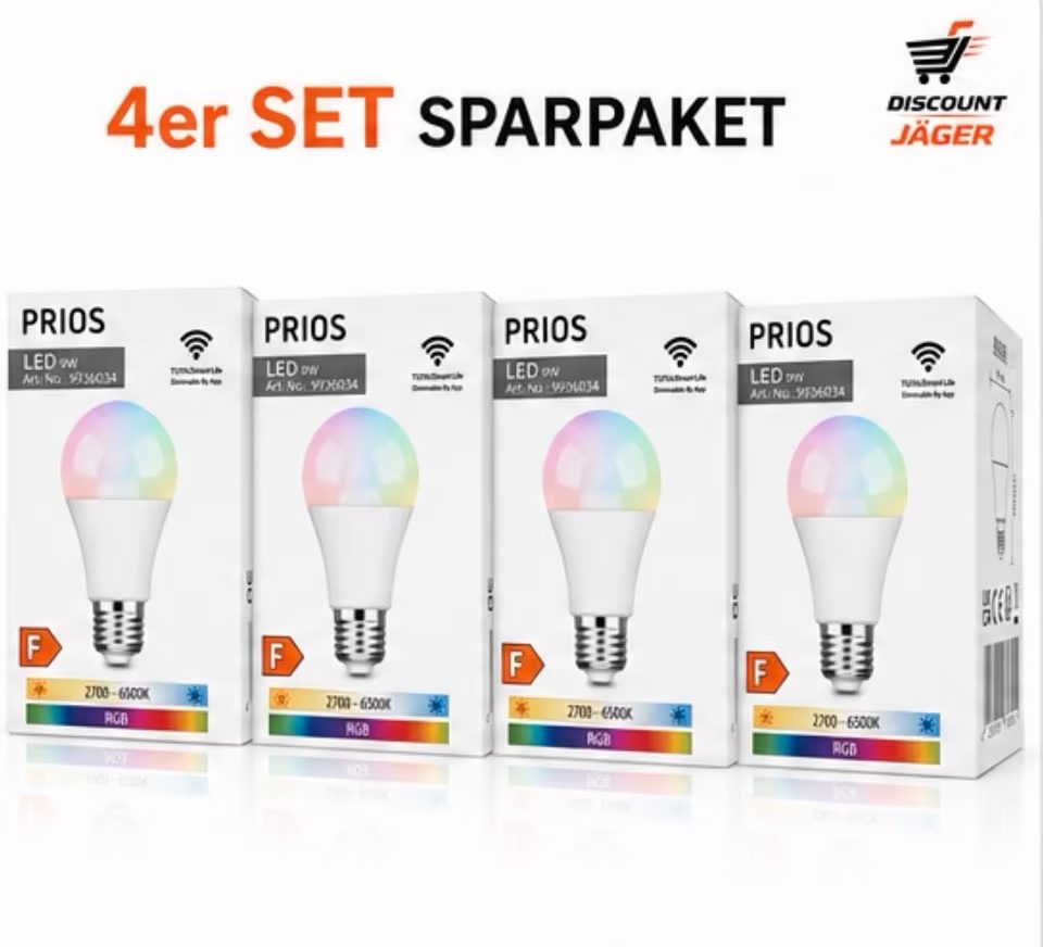 4er Set Glühbirne PRIOS / 9936034 / 9W E27 RGB Smart LED – Bild 2