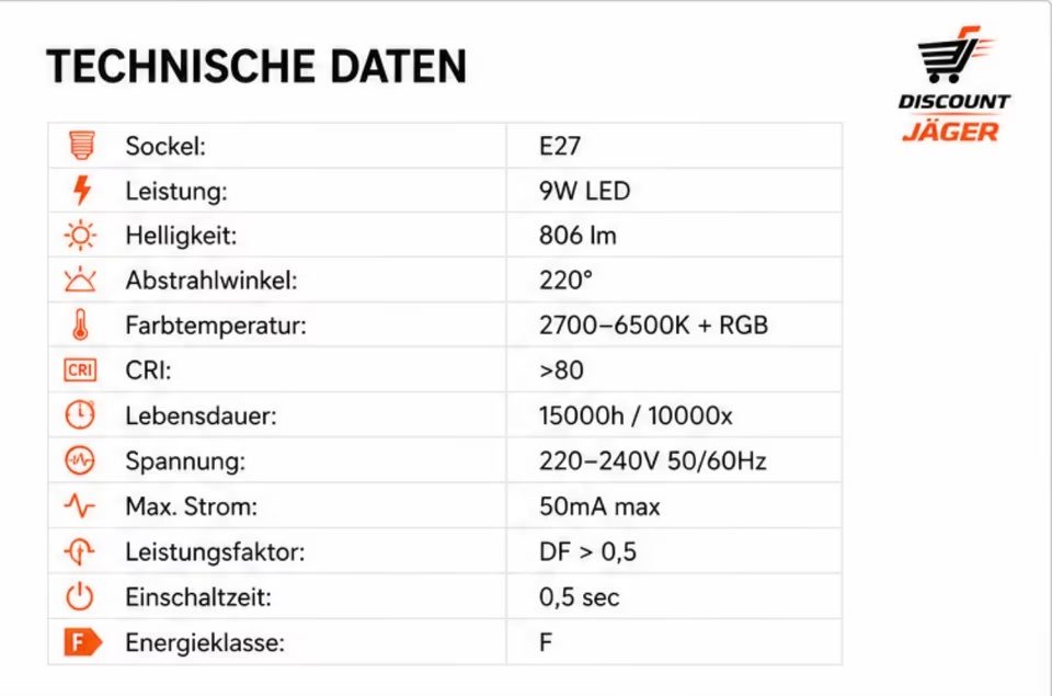 4er Set Glühbirne PRIOS / 9936034 / 9W E27 RGB Smart LED – Bild 3
