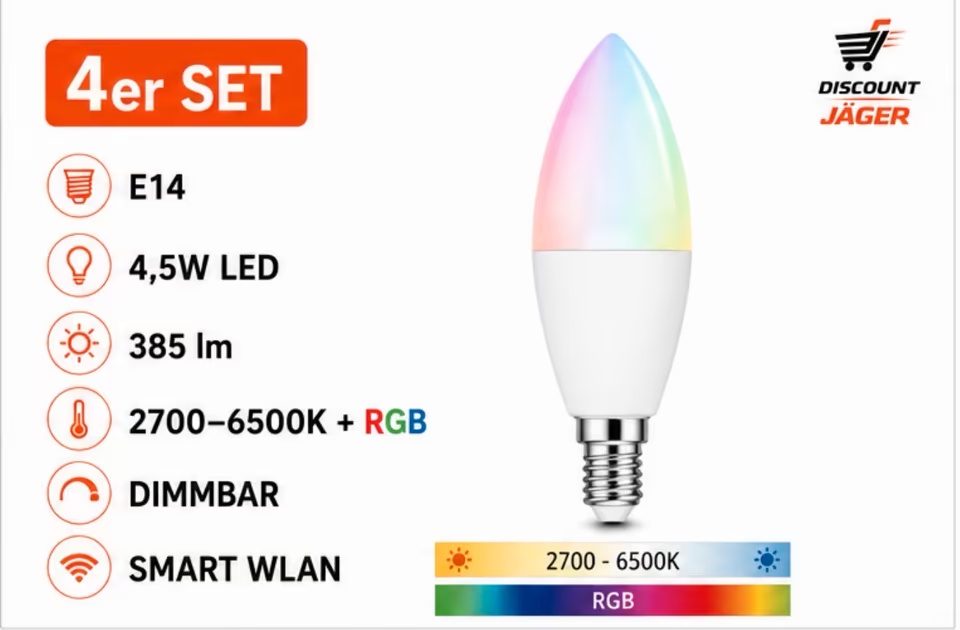 Glühbirne PRIOS / 9936032 / 4,5W E14 RGB LED