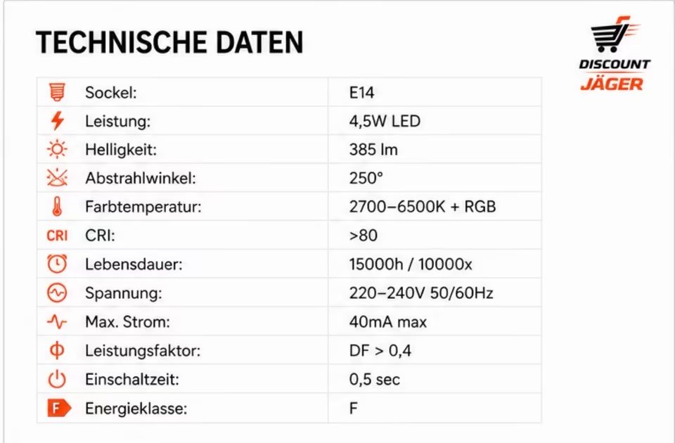 Glühbirne PRIOS / 9936032 / 4,5W E14 RGB LED – Bild 4
