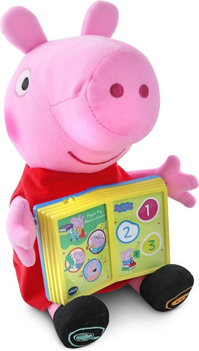 VTech Peppa Pig Peluche educativo (Lern-Kuscheltier, Spanische Version) Rosa/Rot – Bild 2