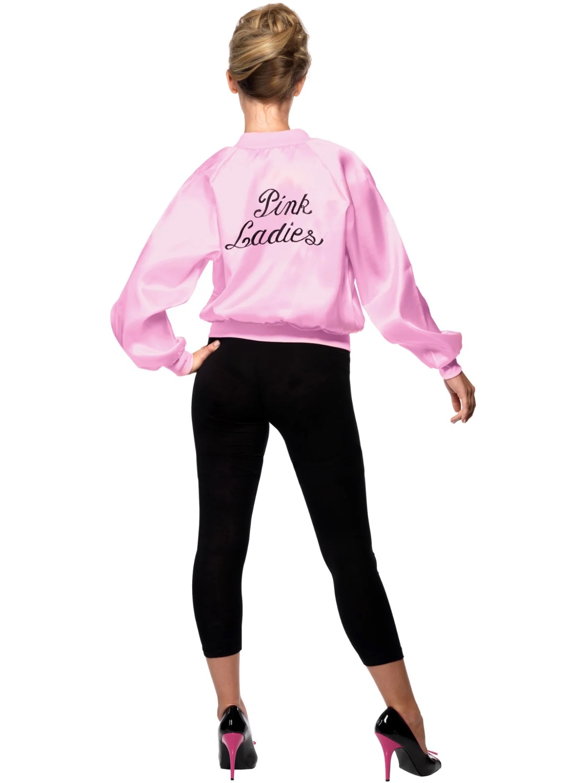 Rosa Jacke mit gesticktem Pink Ladies Logo Grease Kostümjacke – Bild 2