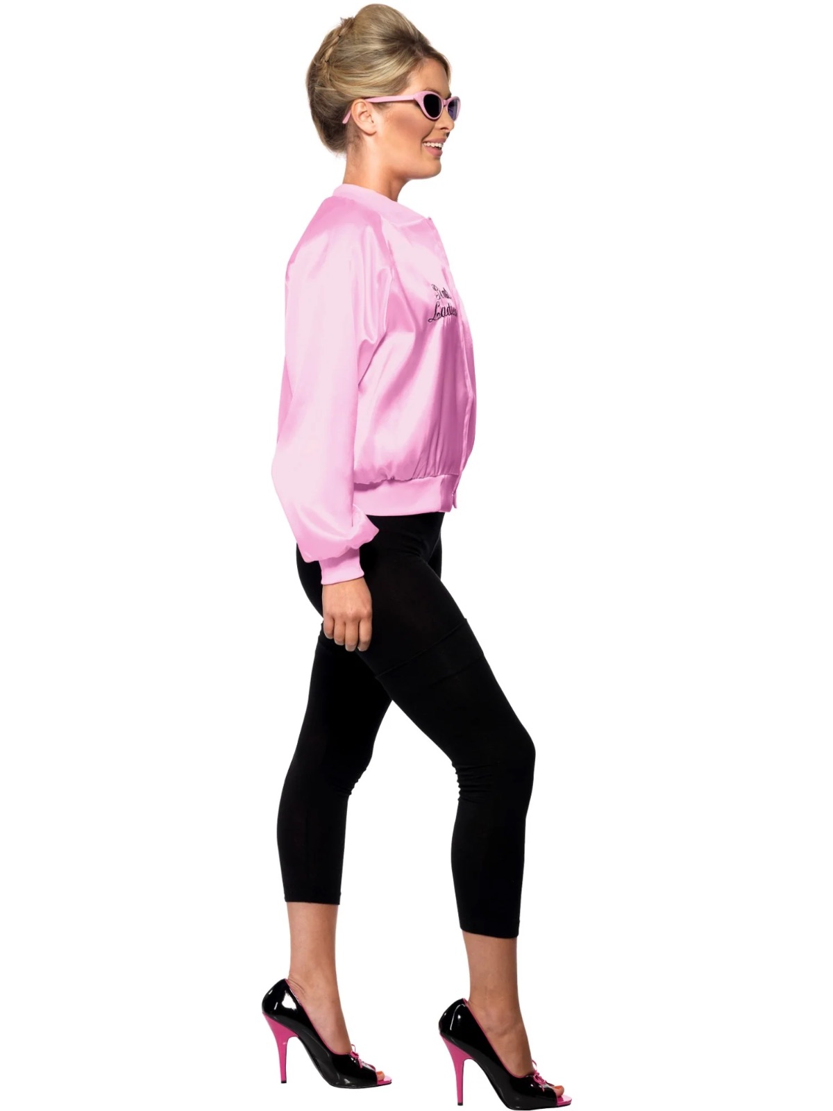 Rosa Jacke mit gesticktem Pink Ladies Logo Grease Kostümjacke – Bild 3