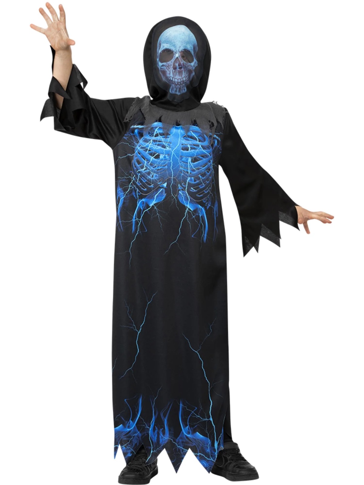 Midnight Skeleton Reaper Costume Sensenmann Kinderkostüm Skelett
