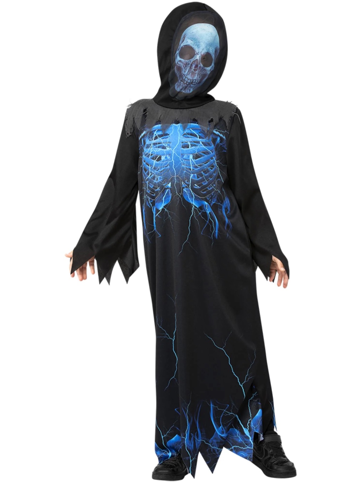 Midnight Skeleton Reaper Costume Sensenmann Kinderkostüm Skelett – Bild 4