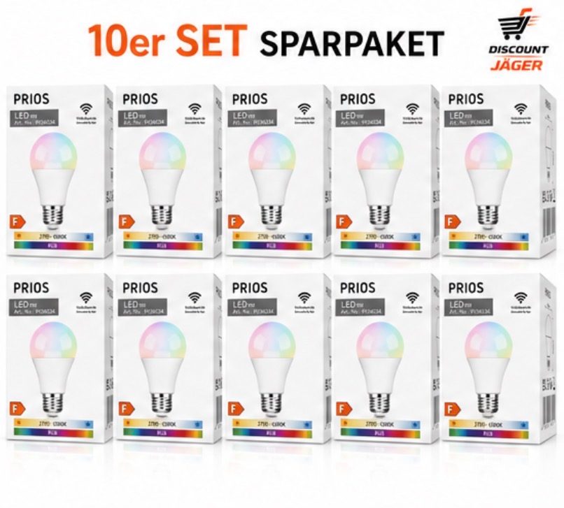 10er Set Glühbirne PRIOS / 9936034 / 9W E27 RGB – Bild 2