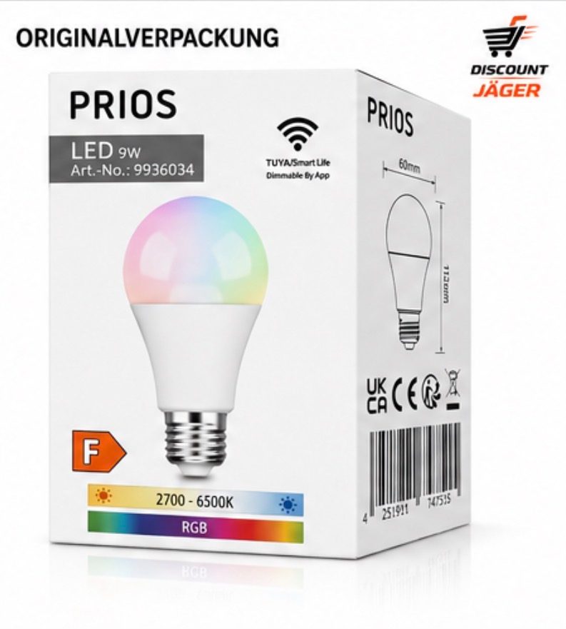 10er Set Glühbirne PRIOS / 9936034 / 9W E27 RGB – Bild 4