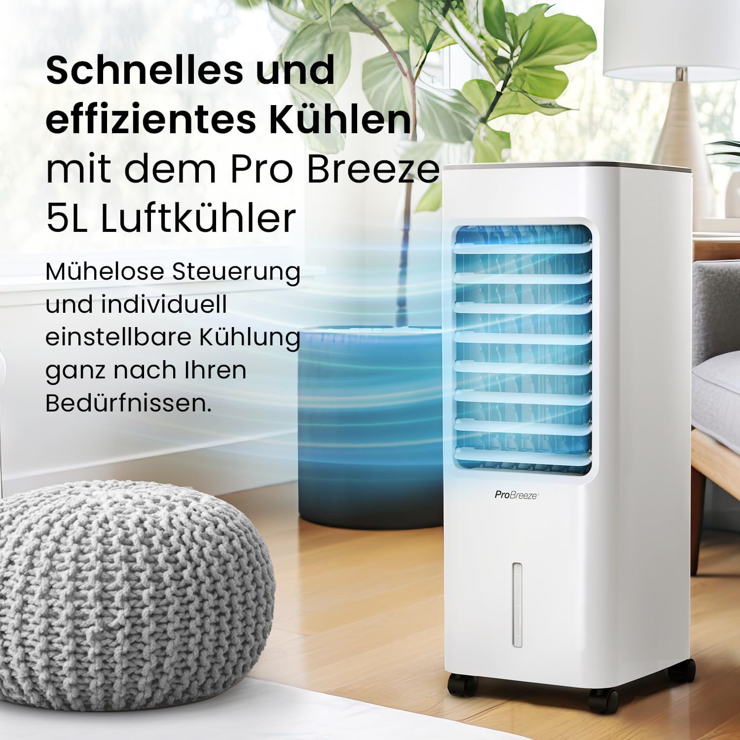 Pro Breeze mobiler 5-Liter-Luftkühler 4-in-1 (Modell PB-AC02-EU) 5L – Bild 2