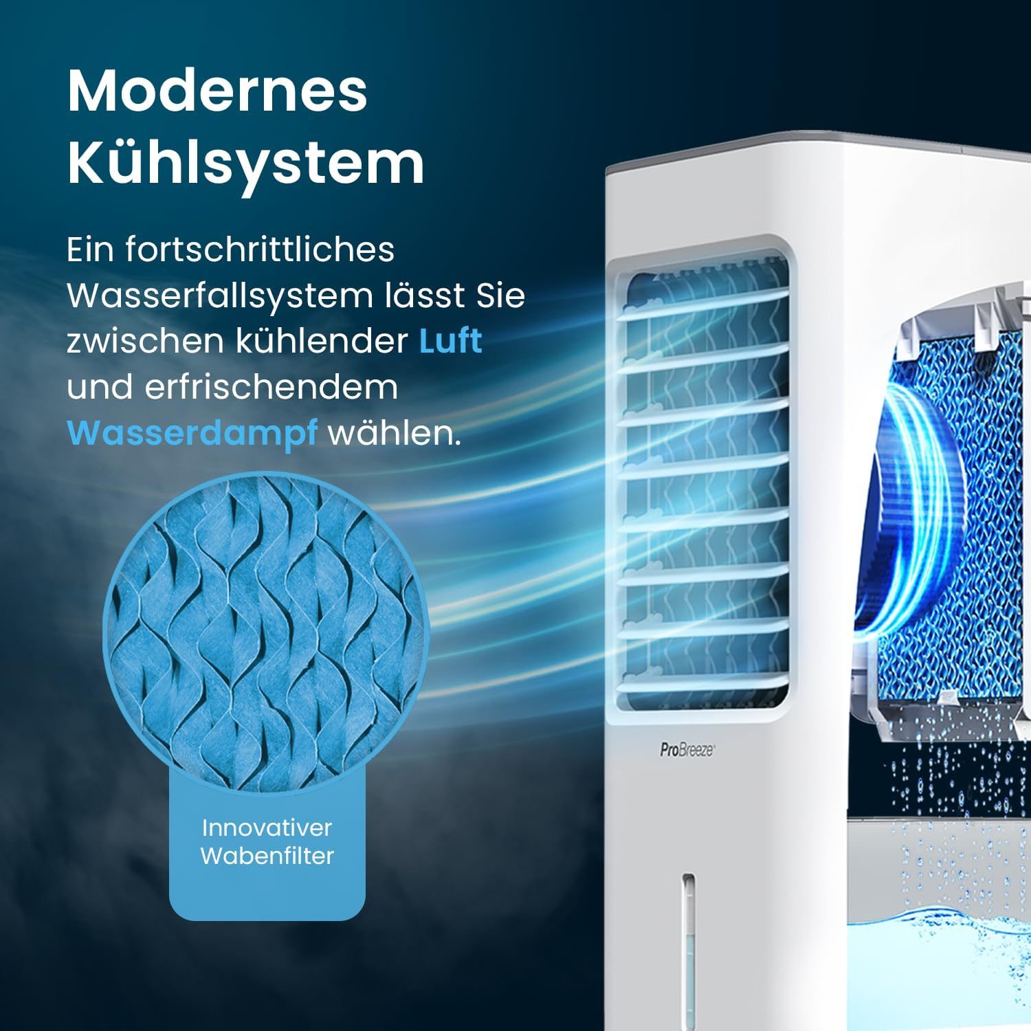 Pro Breeze mobiler 5-Liter-Luftkühler 4-in-1 (Modell PB-AC02-EU) 5L – Bild 3
