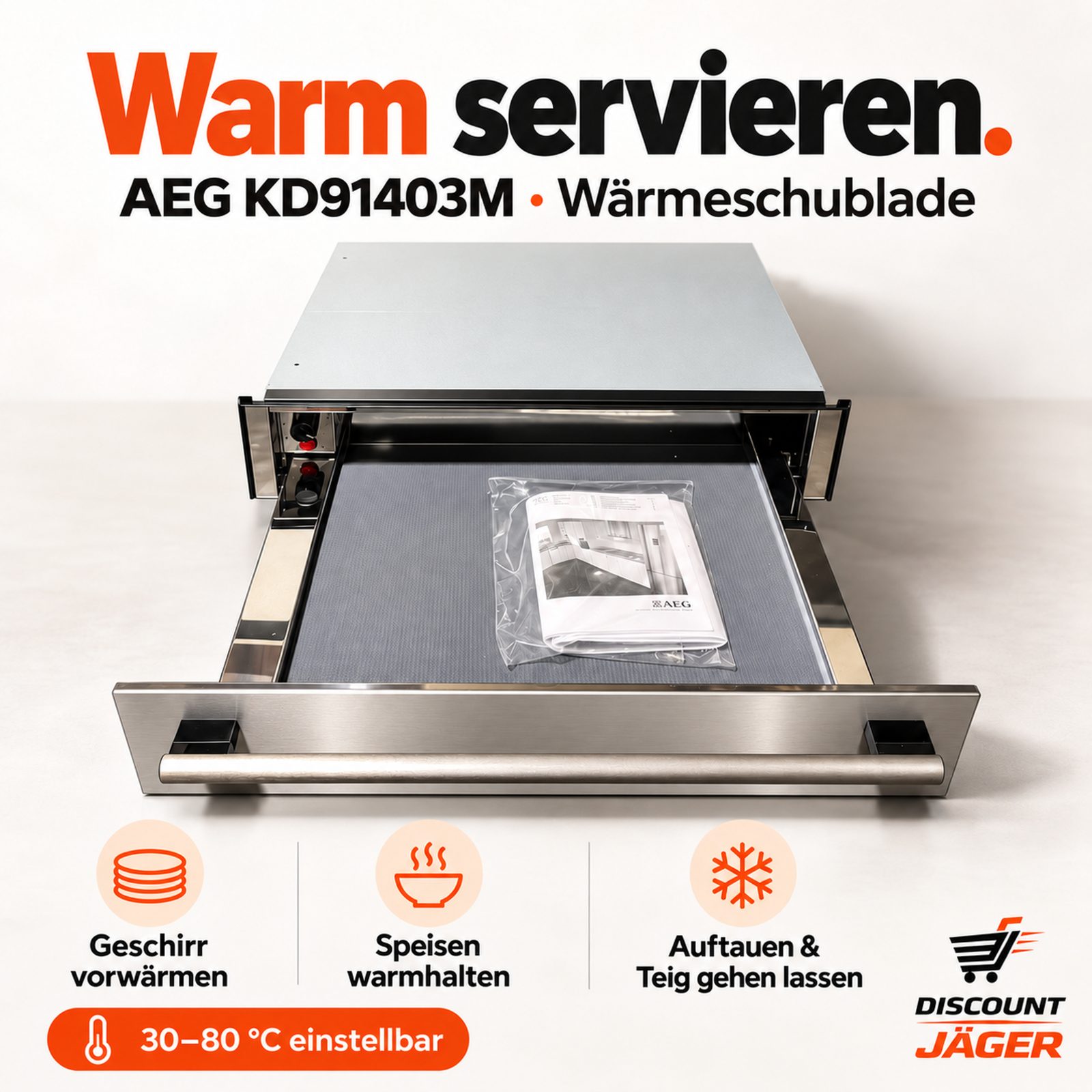 Wärmeschublade / Geschirrwärmer AEG KD91403M – Bild 5