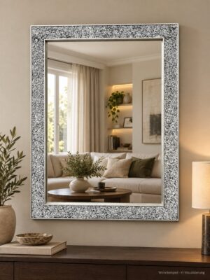 Wandspiegel silber Facettenschliff | Kristall Form Diamante 83x68 cm 51534550