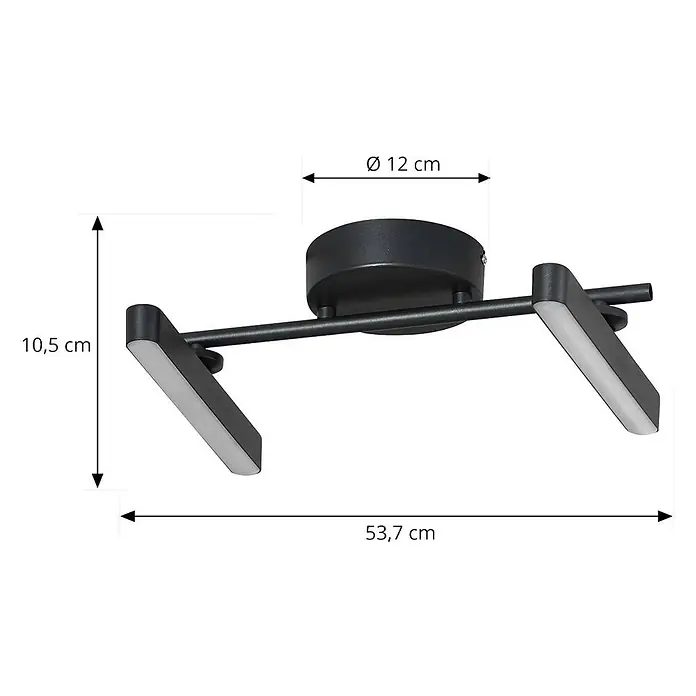 Lindby Eldrin LED-Deckenstrahler 2-flammig Schwarz (laut Skizze auf Etikett) – Bild 4