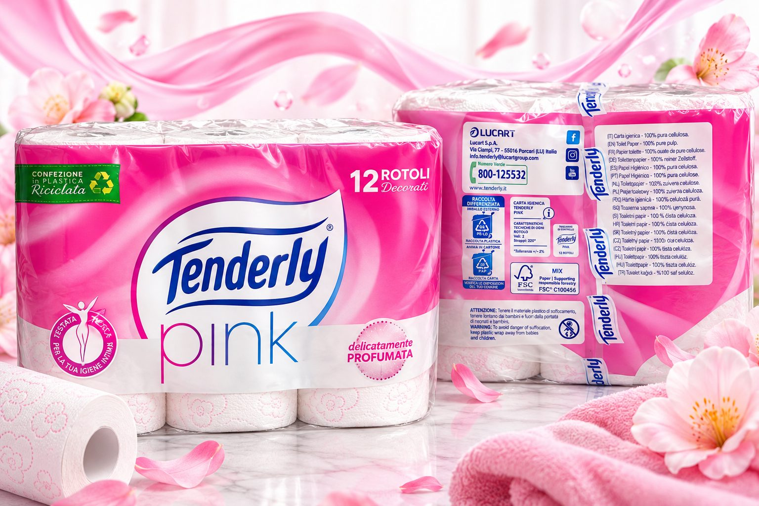 Toilettenpapier Tenderly - pink