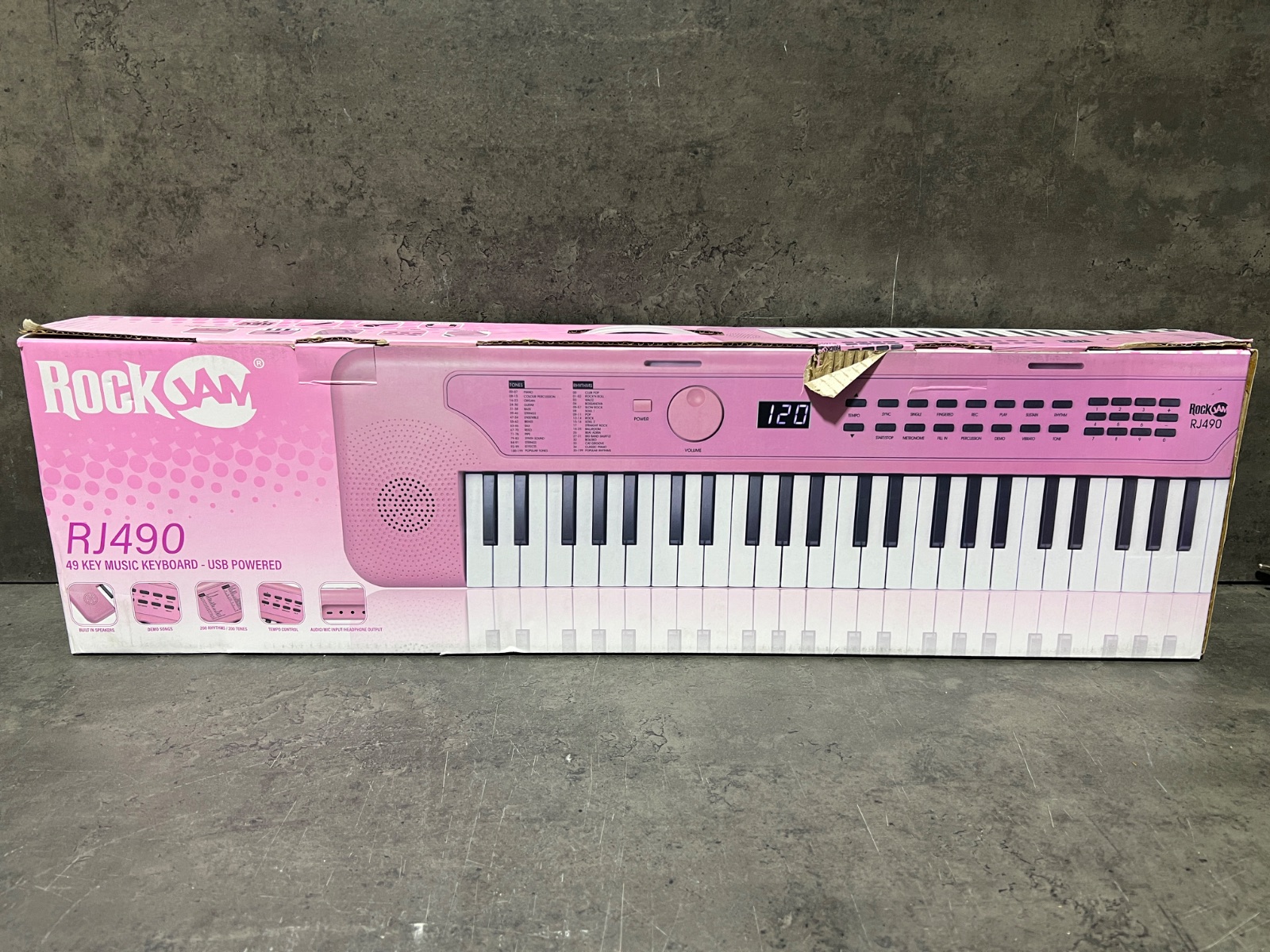 RockJam RJ490 49-Tasten Musik-Keyboard Rosa – Bild 3