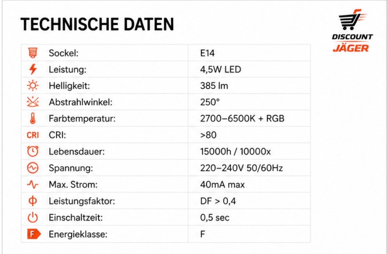 10er Set PRIOS LED Smart WLAN Kerzenlampe E14 4,5W RGB+CCT (Art.-Nr. 9936032) Weiß (Gehäuse) – Bild 3