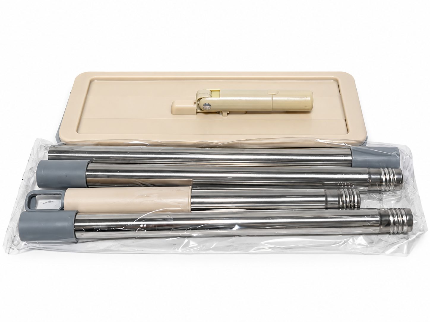 2-in-1 Wischmopp-Set mit Zwei-Kammer-Eimer (Wash & Dry) Beige, Grau – Bild 5