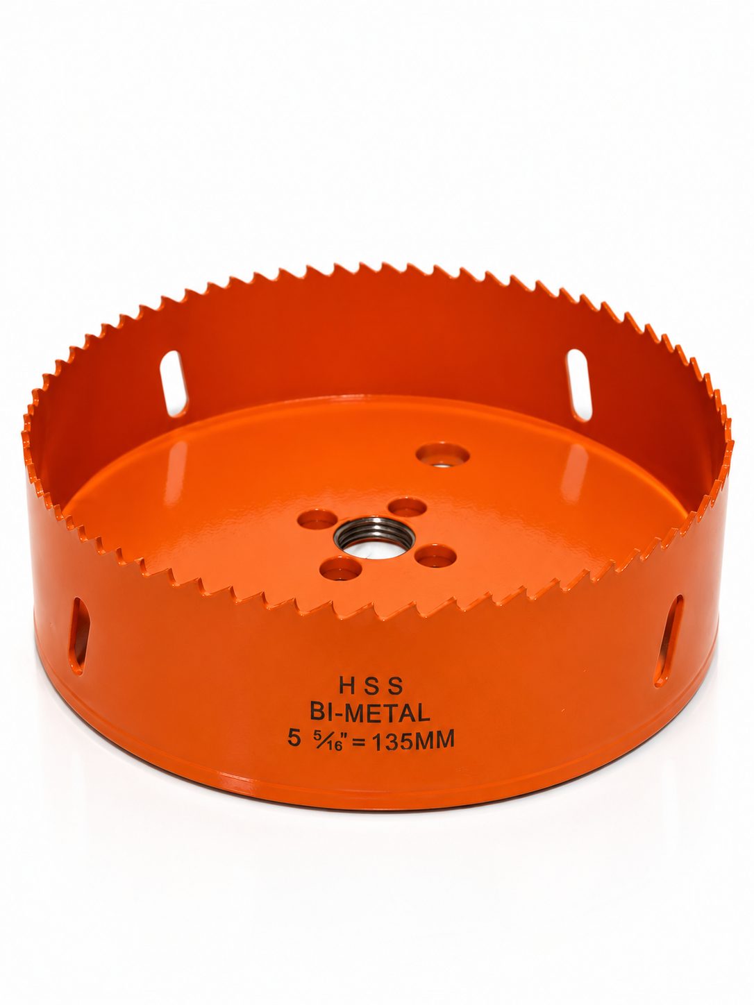 HSS Bi-Metall Lochsäge 135 mm (M42) inkl. Aufnahmeschaft und Zentrierbohrer 135mm – Bild 2